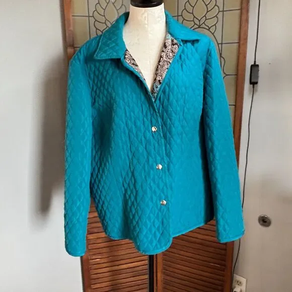 Briggs Of New York Retro Diamond Stitch Quilted Lightweight Jacket Plus Size 3X - Picture 2 of 16